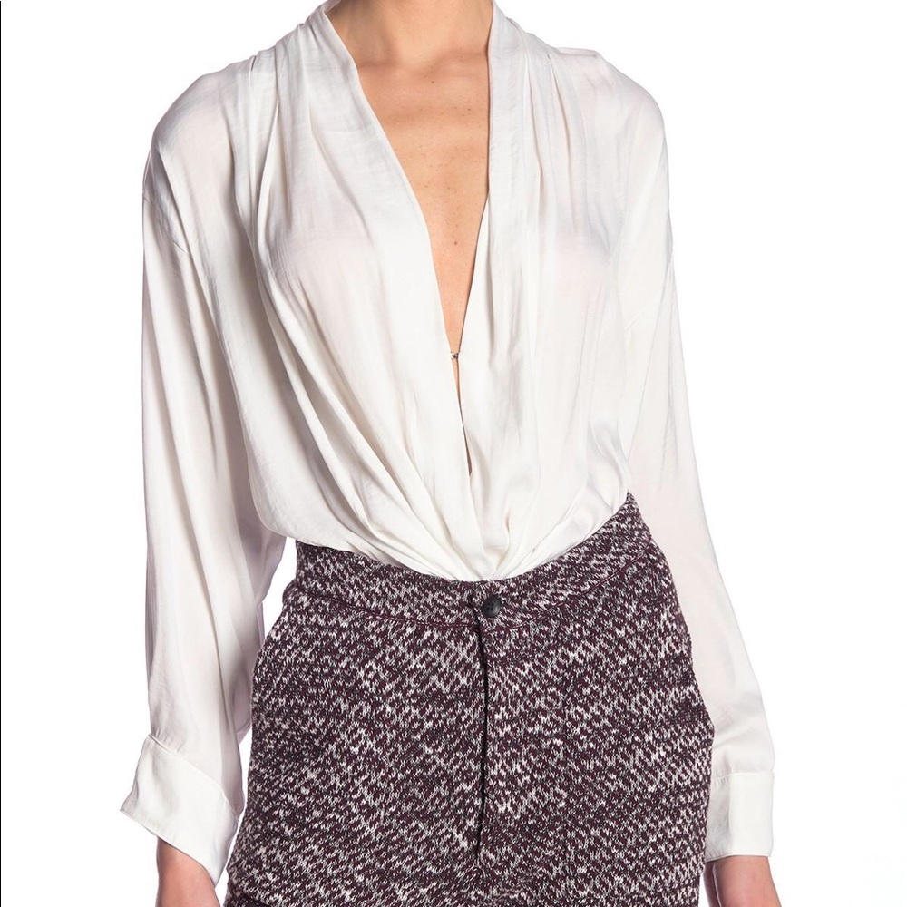 FreePeople Ladylike Bodysuit White Thong Bodysuit